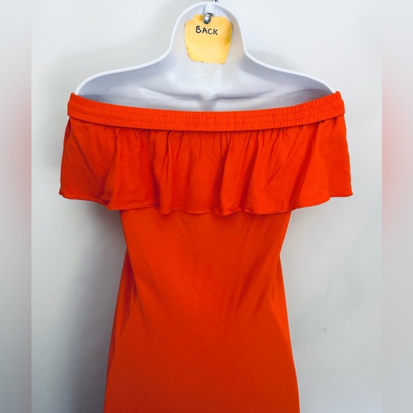 $550 VERONICA BEARD MADE IN USA Dress Sz 12 OLETA Off The Shoulder Ruffled Midi - Picture 10 of 16